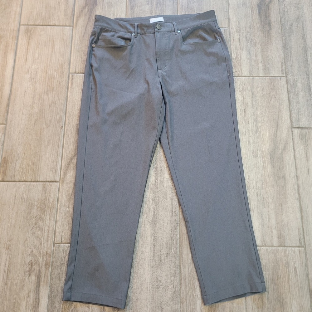 Hickey Freeman Size 32x29 Trousers Mens Grey Performance Stretch Pants